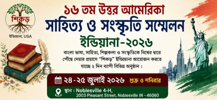 ইন্ডিয়ানায় ১৬তম উত্তর আমেরিকা সাহিত্য ও সংস্কৃতি সম্মেলন ২৪–২৫ জুলাই