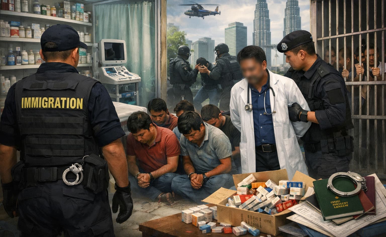 মালয়েশিয়ায় ভুয়া চিকিৎসকসহ ১৭ বাংলাদেশি আটক