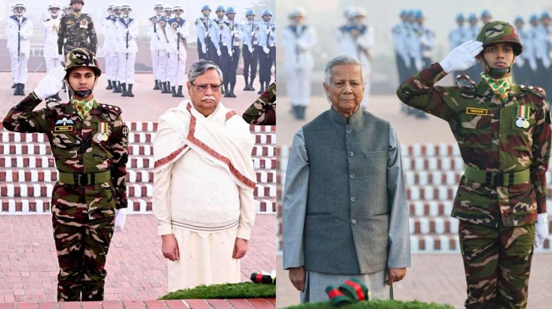 জাতীয় স্মৃতিসৌধে রাষ্ট্রপতি ও প্রধান উপদেষ্টার শ্রদ্ধা